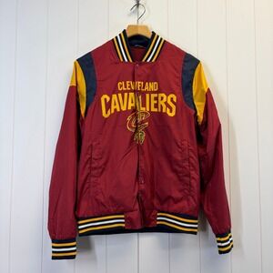 NBA Cleveland Cavaliers Varsity Windbreaker Snap Jacket Men Size M Basketball